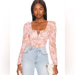 Free People Hilary Printed Keyhole Top Pink
Combo Size L